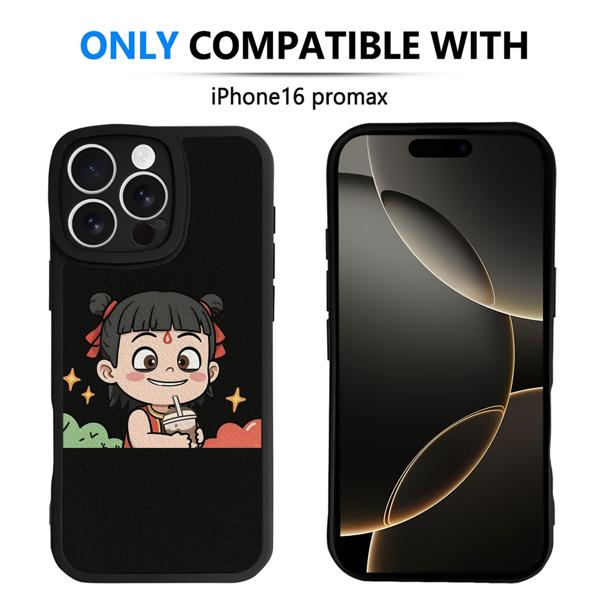 （画像用） Ne Zha 2 ナタ 魔童の大暴れ 【iPhone 16シリーズ対応】シリコンスマホケース（レザー調） 材質：シリコン